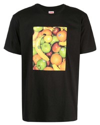 T-shirt à col rond imprimé noir Supreme