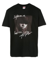 T-shirt à col rond imprimé noir Supreme