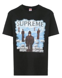 T-shirt à col rond imprimé noir Supreme