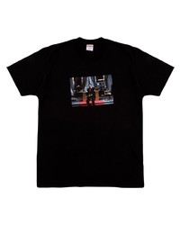 T-shirt à col rond imprimé noir Supreme