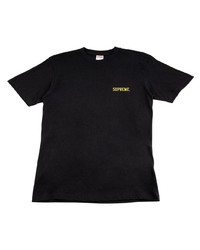 T-shirt à col rond imprimé noir Supreme