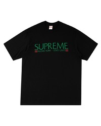 T-shirt à col rond imprimé noir Supreme