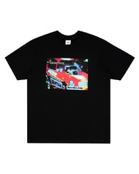 T-shirt à col rond imprimé noir Supreme