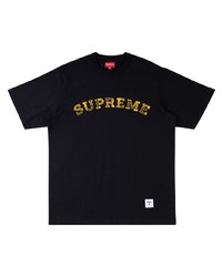 T-shirt à col rond imprimé noir Supreme