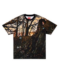 T-shirt à col rond imprimé noir Supreme