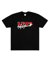 T-shirt à col rond imprimé noir Supreme