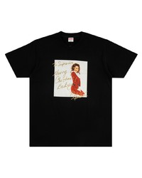 T-shirt à col rond imprimé noir Supreme