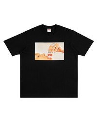 T-shirt à col rond imprimé noir Supreme