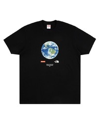 T-shirt à col rond imprimé noir Supreme