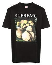 T-shirt à col rond imprimé noir Supreme