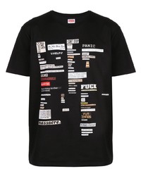 T-shirt à col rond imprimé noir Supreme