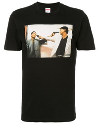 T-shirt à col rond imprimé noir Supreme