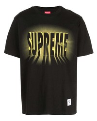 T-shirt à col rond imprimé noir Supreme