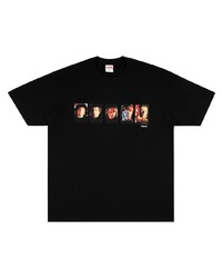 T-shirt à col rond imprimé noir Supreme