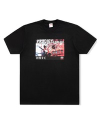 T-shirt à col rond imprimé noir Supreme