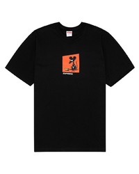 T-shirt à col rond imprimé noir Supreme