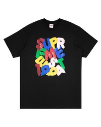 T-shirt à col rond imprimé noir Supreme