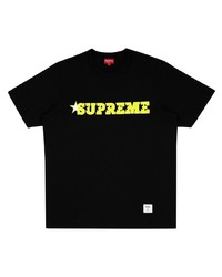 T-shirt à col rond imprimé noir Supreme