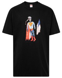 T-shirt à col rond imprimé noir Supreme