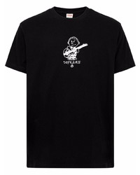 T-shirt à col rond imprimé noir Supreme