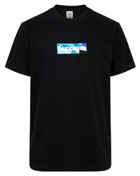 T-shirt à col rond imprimé noir Supreme