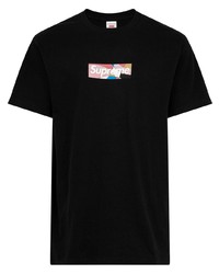 T-shirt à col rond imprimé noir Supreme