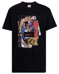 T-shirt à col rond imprimé noir Supreme