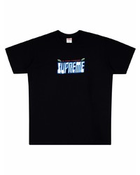 T-shirt à col rond imprimé noir Supreme