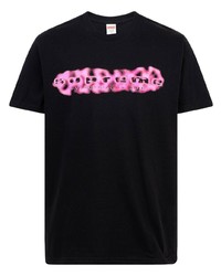 T-shirt à col rond imprimé noir Supreme