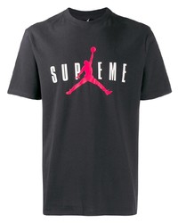 T-shirt à col rond imprimé noir Supreme