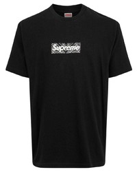 T-shirt à col rond imprimé noir Supreme