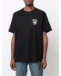 T-shirt à col rond imprimé noir Stussy