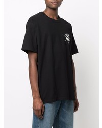 T-shirt à col rond imprimé noir Stussy