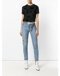 T-shirt à col rond imprimé noir McQ Alexander McQueen