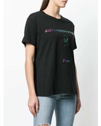 T-shirt à col rond imprimé noir Alexandre Vauthier