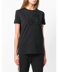 T-shirt à col rond imprimé noir Versace Jeans