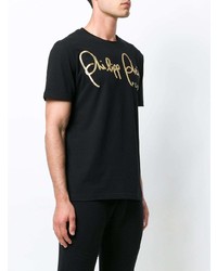 T-shirt à col rond imprimé noir Philipp Plein