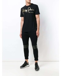 T-shirt à col rond imprimé noir Philipp Plein