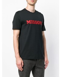 T-shirt à col rond imprimé noir Missoni