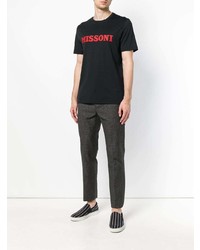 T-shirt à col rond imprimé noir Missoni