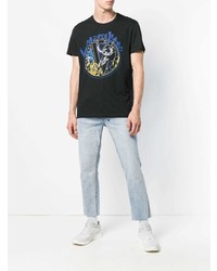 T-shirt à col rond imprimé noir Versace Jeans