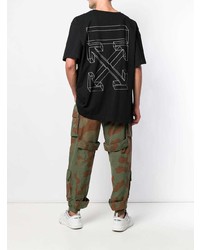 T-shirt à col rond imprimé noir Off-White