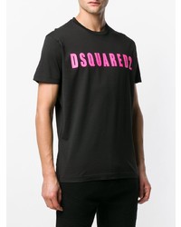 T-shirt à col rond imprimé noir DSQUARED2