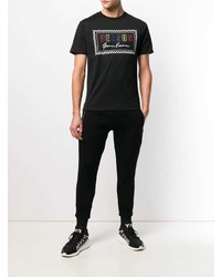 T-shirt à col rond imprimé noir Versus