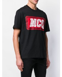 T-shirt à col rond imprimé noir McQ Alexander McQueen