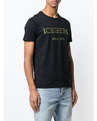 T-shirt à col rond imprimé noir Iceberg