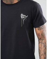 T-shirt à col rond imprimé noir Boy London