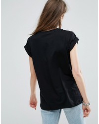 T-shirt à col rond imprimé noir Asos