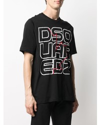 T-shirt à col rond imprimé noir DSQUARED2