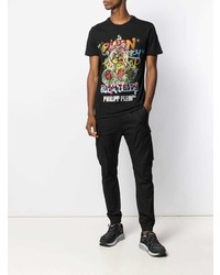 T-shirt à col rond imprimé noir Philipp Plein